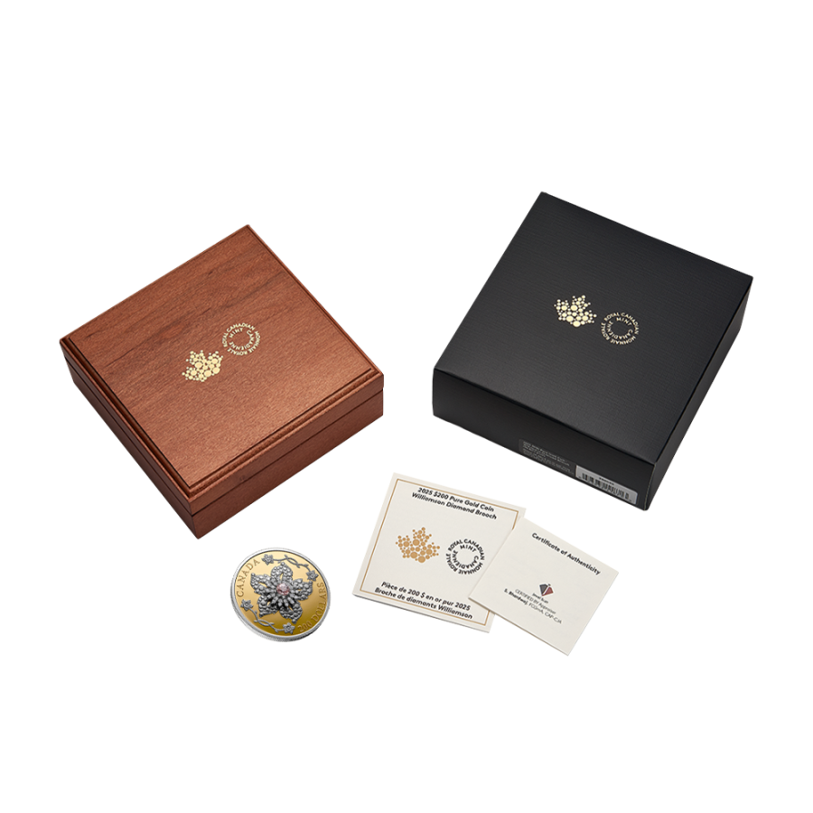 2025 Canada Gold $200 Williamson Diamond Brooch - 24h Shipping!
