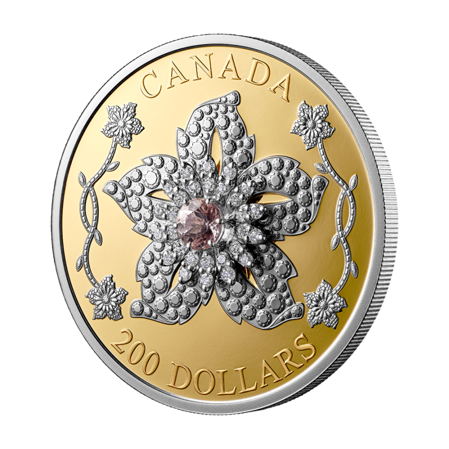 2025 Canada Gold $200 Williamson Diamond Brooch - 24h Shipping!