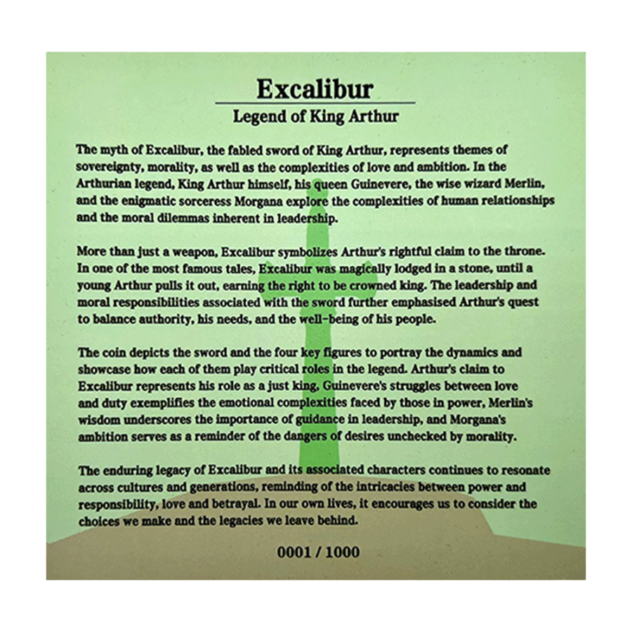 2025 Rep.of Chad 1 oz Silver Excalibur Sword Shaped Coin - 24h Shipping!