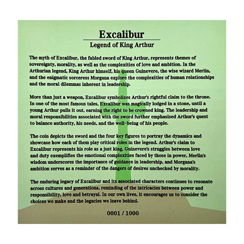 2025 Rep.of Chad 1 oz Silver Excalibur Sword Shaped Coin - 24h Shipping!