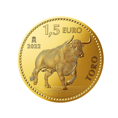 2022 Spain 1 oz Gold Reverse Proof Bull Doubloon - 24h Shipping!