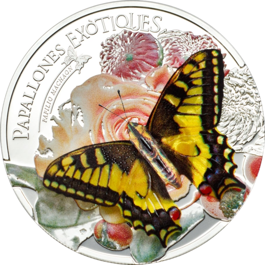 Andorra Proof Silver 3D Exotic Butterflies Swallowtail - 24h Shipping!