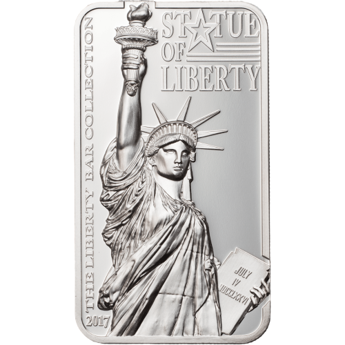 2017 Cook Islands 2 oz Silver Statue of Liberty Bar Coin - 24h Shipping!