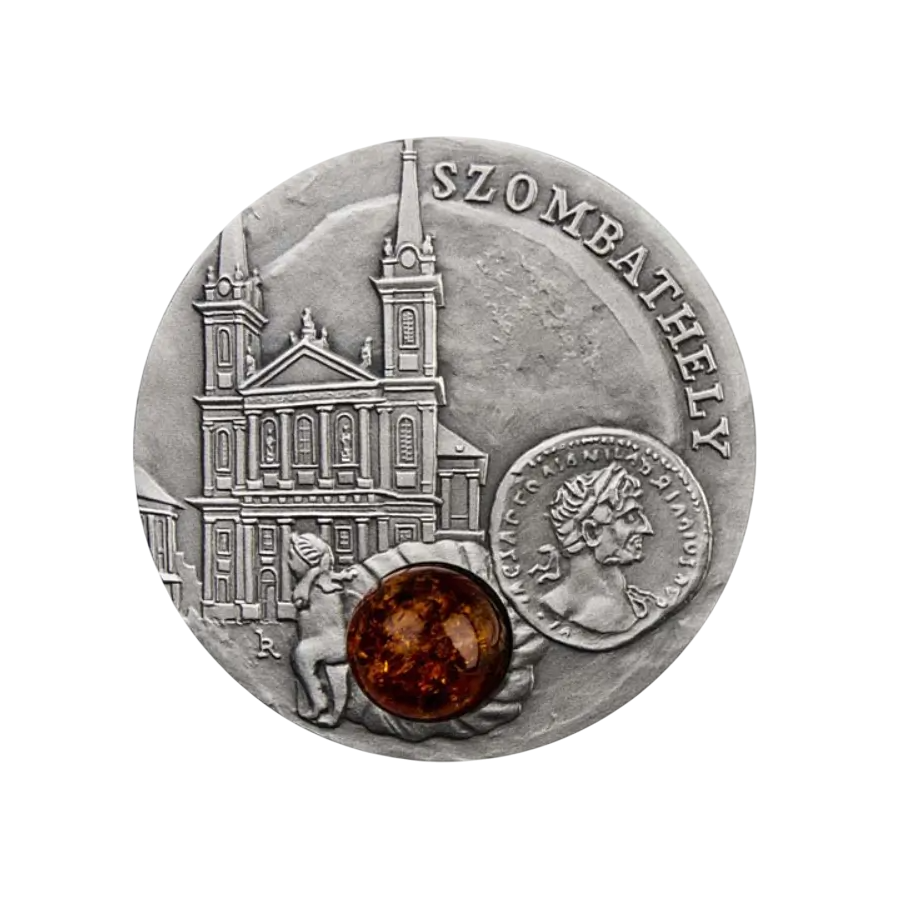 srebrna-moneta-szombathely-szlak-bursztynowy-rewers