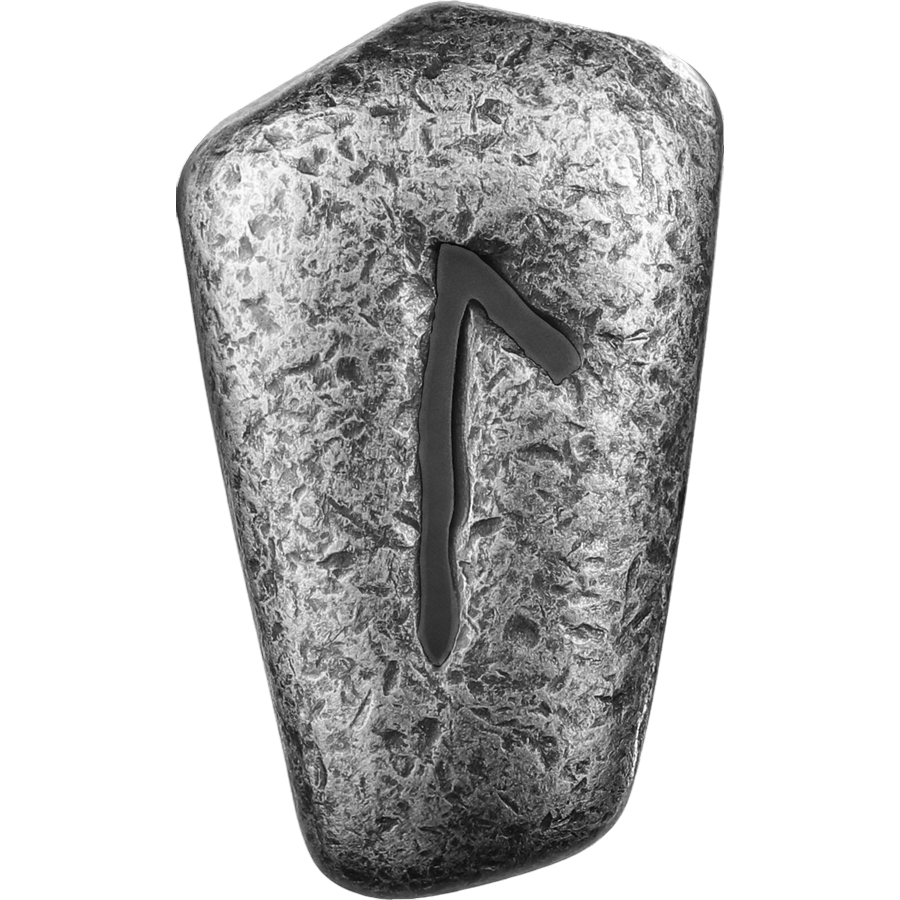 1 oz Antique Germania Mint Laguz Rune Cast Silver Bar - 24h Shipping!