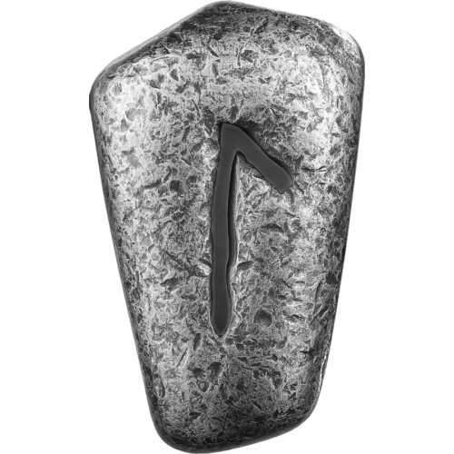 1 oz Antique Germania Mint Laguz Rune Cast Silver Bar - 24h Shipping!