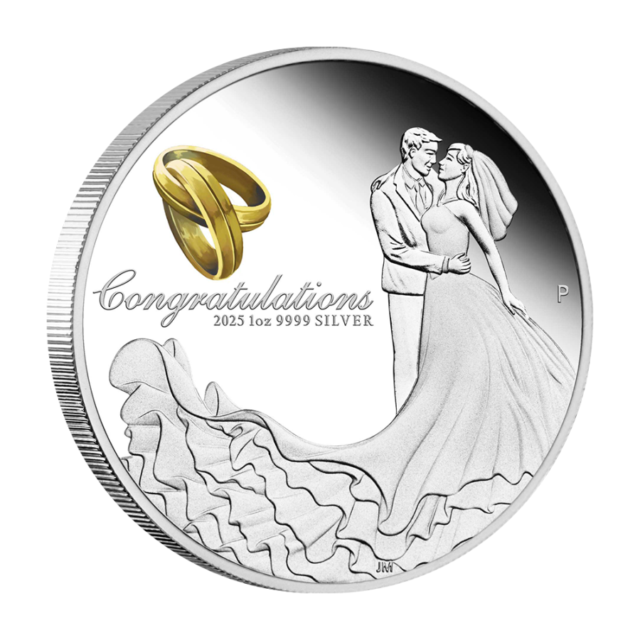 2025 1 oz Wedding Proof Silver Coin - 24h Shipping!