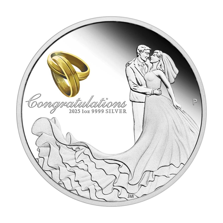 2025 1 oz Wedding Proof Silver Coin - 24h Shipping!