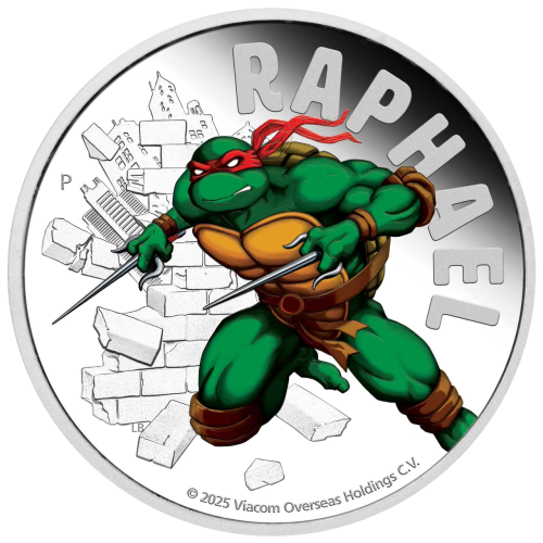 2025 TUV 1 oz Silver Colorized TMNT Raphael Proof - 24h Shipping!