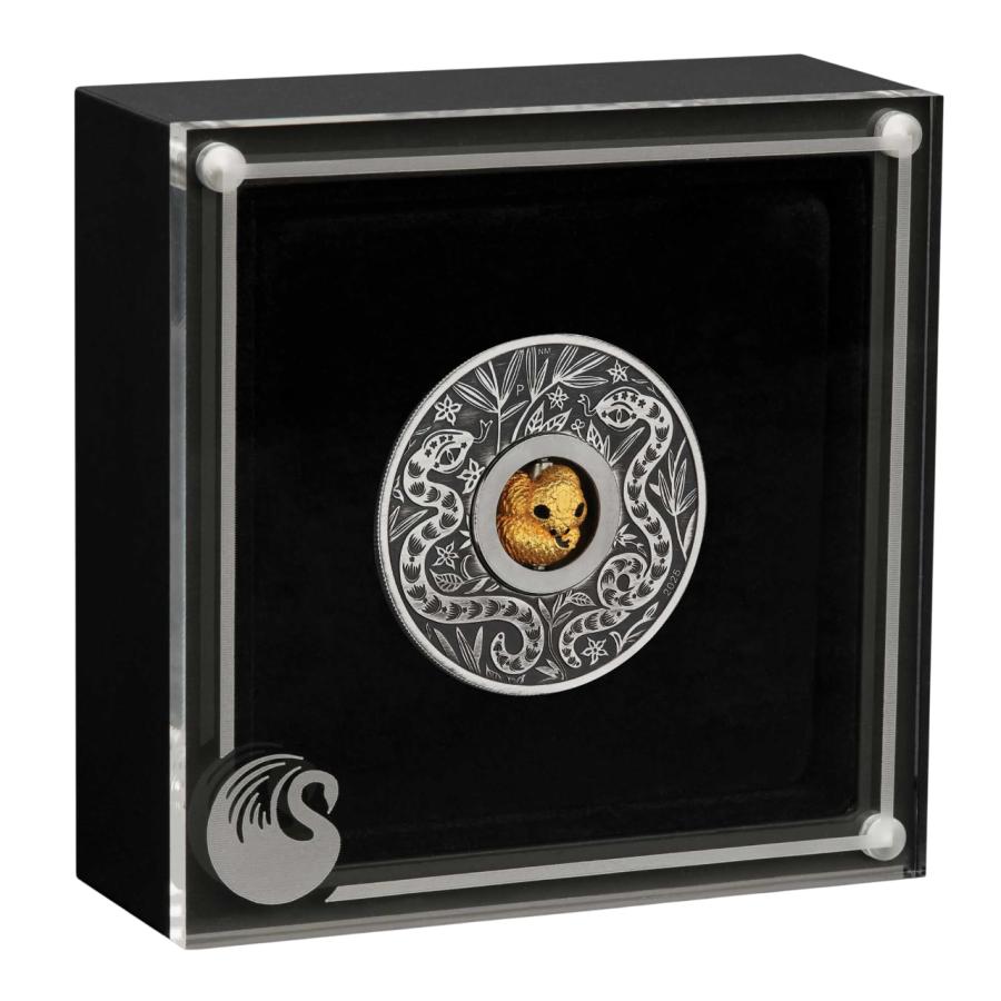 2025 Antique Tuvalu Year of the Snake Rotating Charm Silver Coin- 24h Shipping!