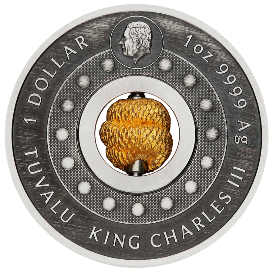 2025 Antique Tuvalu Year of the Snake Rotating Charm Silver Coin- 24h Shipping!
