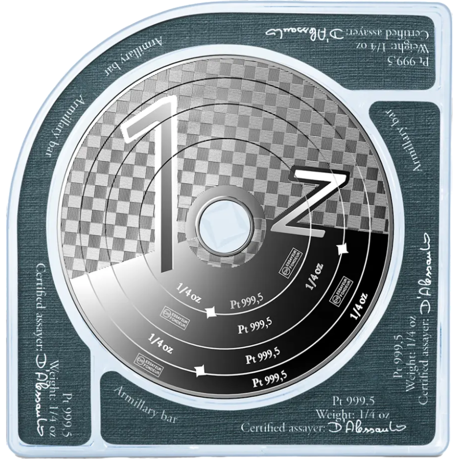 1 oz Platinum Round - Valcambi Armillary - 24h Shipping!