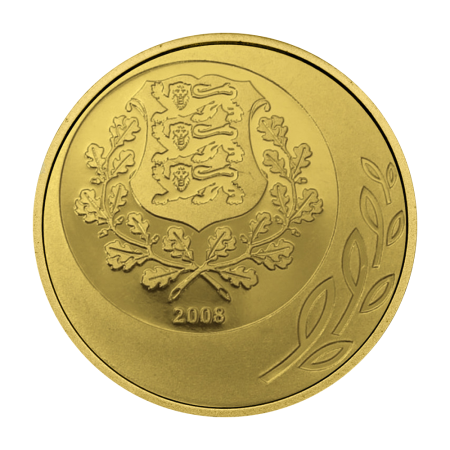 Estonia Republic 90th Anniversary Platinum Gold Silver Set 2008 - 24h Shipping!