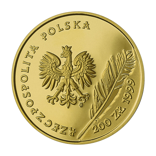 zlota-moneta-200-zl-juliusz-slowacki-1999-awers