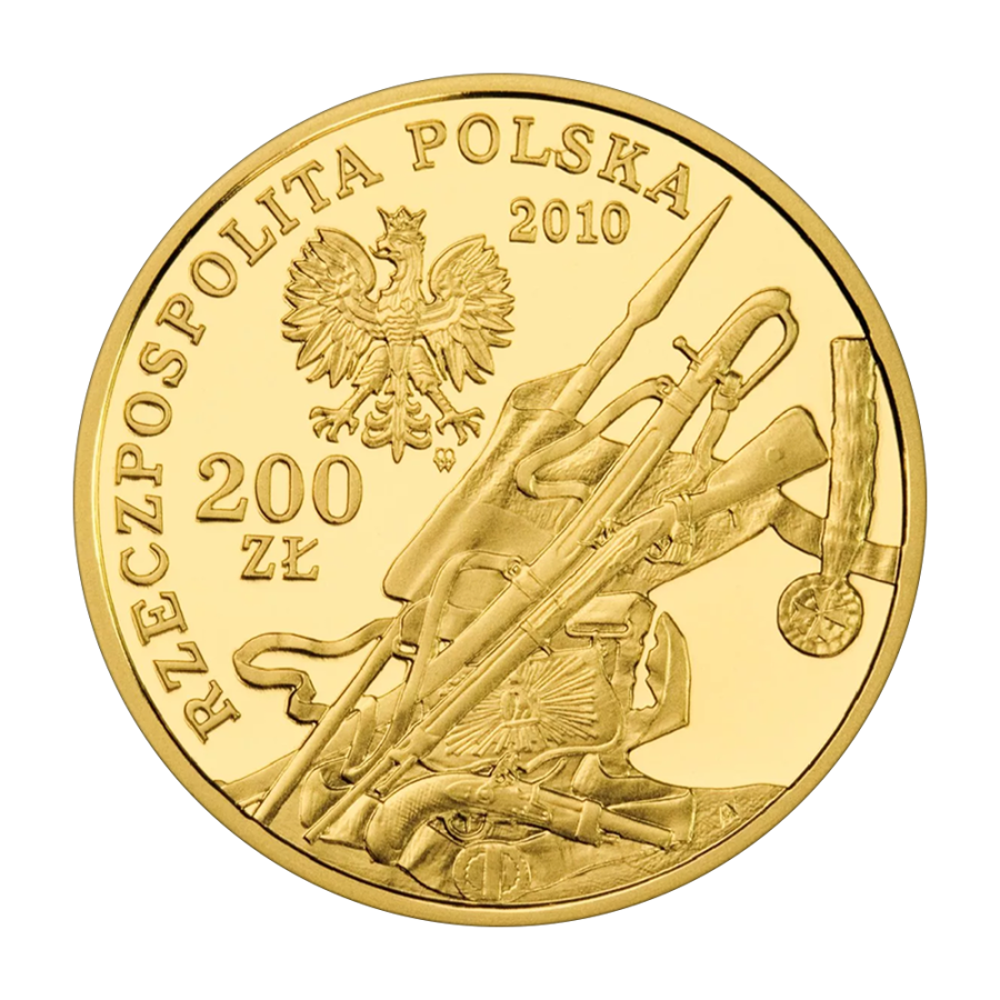 Golden Moneta 200 PLN Polish history: Guardser Guard Emperor Napoleon I 2010 - 24 hours shipping!