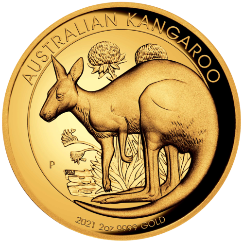 2021-P Australia 2 oz Gold Kangaroo Proof High Relief - 24h Shipping!