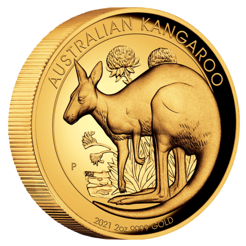 2021-P Australia 2 oz Gold Kangaroo Proof High Relief - 24h Shipping!