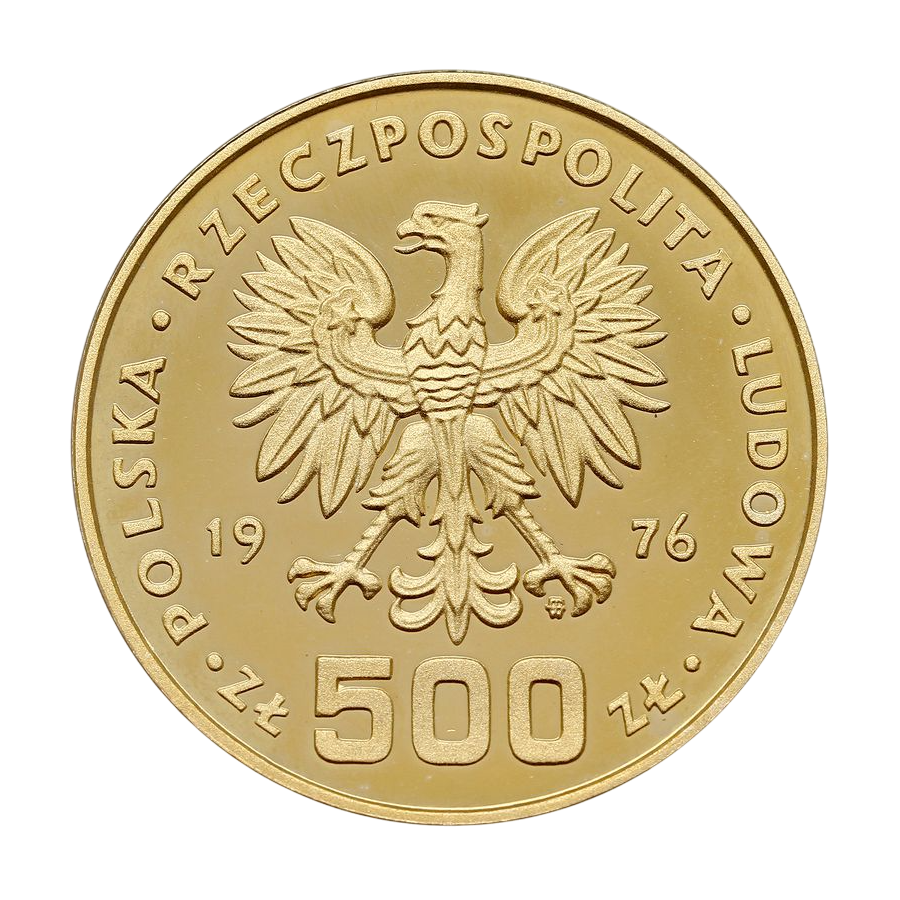 zlota-moneta-500-zl-kazimierz-pulaski-1976-awers