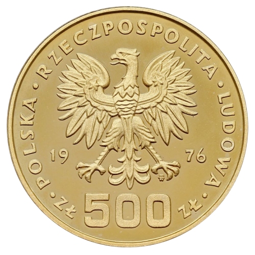 zlota-moneta-500-zl-kazimierz-pulaski-1976-awers