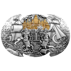 2025 Samoa 5 oz Silver Antique Atlantis Sliding Coin - 24h Shipping!