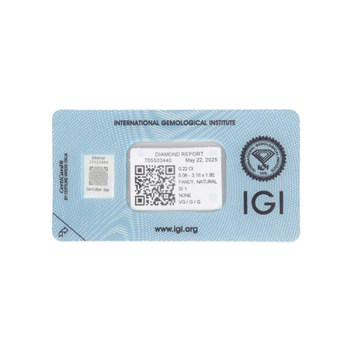 Natural Diamond 0,22 CT / Natural Fancy Intense Yellow Orange / Pear Modified Brilliant / SI1 / VG - 24h Shipping!