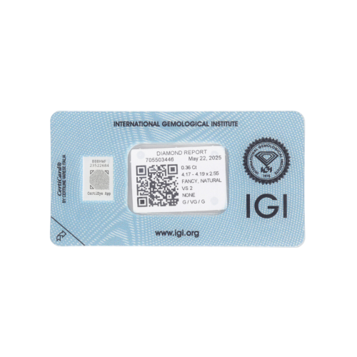 Natural Diamond 0,36 CT / Natural Fancy Intense Yellow Orange / Pear Modified Brilliant / VS2 / G - 24h Shipping!