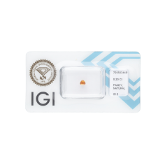 Natural Diamond 0,20 CT / Natural Fancy Intense Yellow Orange / Pear Brilliant / SI2 / G - 24h Shipping!