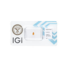 Natural Diamond 0,18 CT / Natural Fancy Intense Yellow Orange / Pear Modified Brilliant / SI1 / G - 24h Shipping!