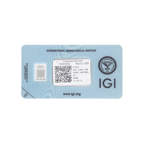 Natural Diamond 0,18 CT / Natural Fancy Intense Yellow Orange / Pear Modified Brilliant / SI1 / G - 24h Shipping!