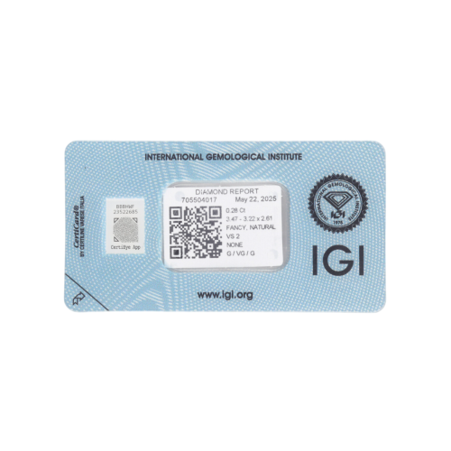 Natural Diamond 0,28 CT / Natural Fancy Deep Yellow Orange / Cushion Modified Brilliant / VS2 / G - 24h Shipping!