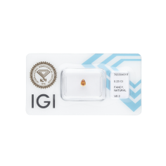 Natural Diamond 0,23 CT / Natural Fancy Intense Yellow Orange / Pear Modified Brilliant / VS2 / G - 24h Shipping!