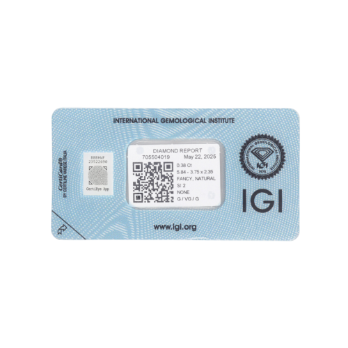 Natural Diamond 0,38 CT / Natural Fancy Deep Yellowish Orange / Pear Modified Brilliant / SI2 / G - 24h Shipping!