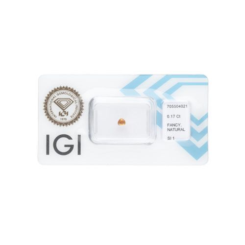 Natural Diamond 0,17 CT / Natural Fancy Intense Yellow Orange / Pear Modified Brilliant / SI1 / G - 24h Shipping!