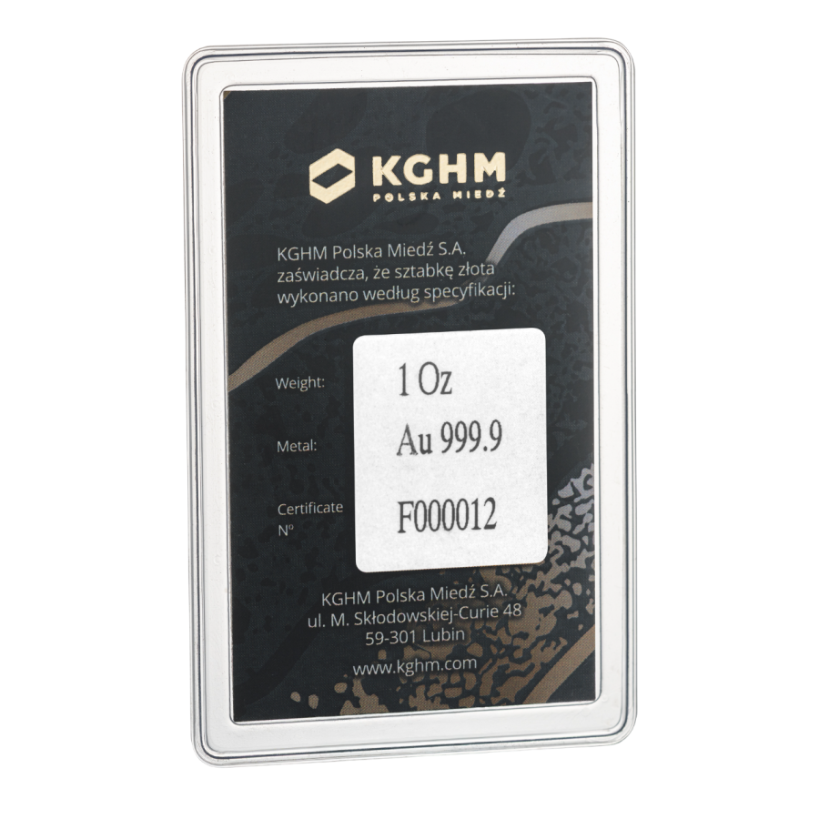 1 oz KGHM Gold Bar - 24h Shipping!