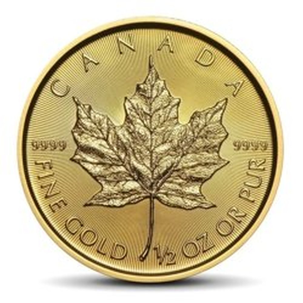 Moneta Kanadyjski Liść Klonowy 1/2 uncji złota - wysyłka 24 h!