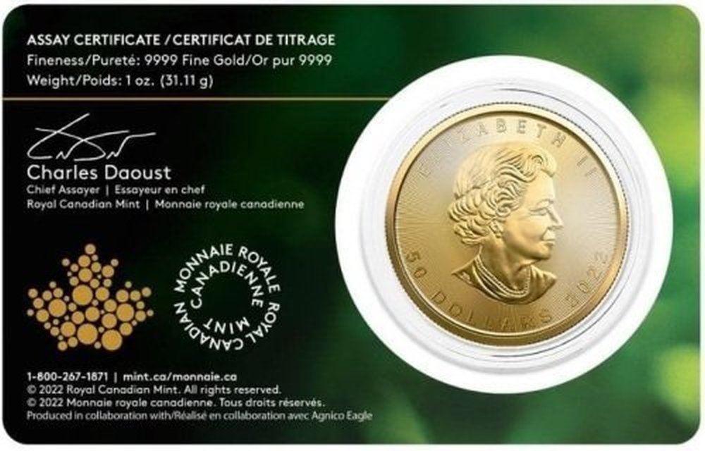 Moneta Kanadyjski Liść Klonowy Single Mine 1 uncja  złota- wysyłka 24h!